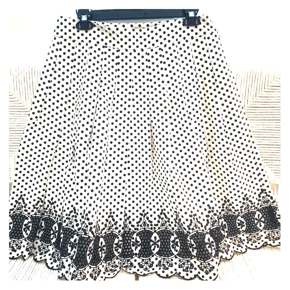 Talbots Polka Dot & Eyelet Full Skirt
